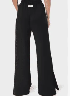 TRIBE OF 6 ANITA RECYCLED STRETCH HIGH WAISTED WIDE LEG TRACK PANT WITH EMBROIDERY