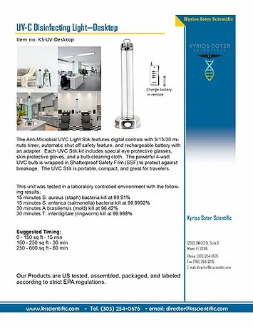 UV-C Disinfection Anti-Microbial light: schools, rooms, churches, offices, etc.