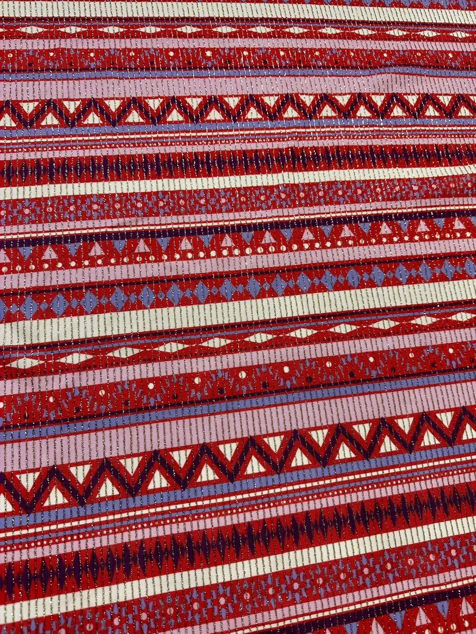 Vintage Ethnic Pattern Fabric, Shimmer Ottoman Fabric, 4-Way Stretch