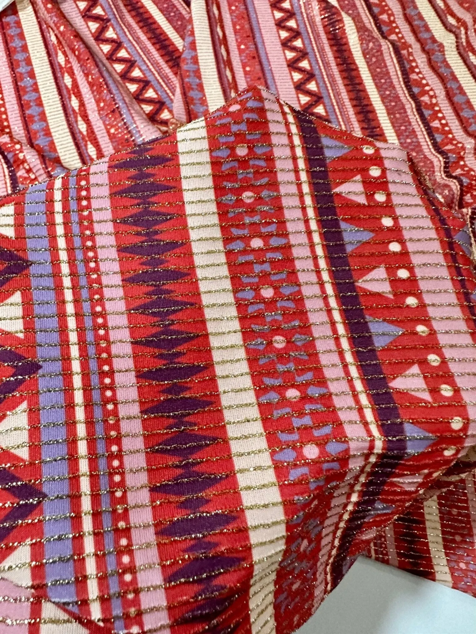 Vintage Ethnic Pattern Fabric, Shimmer Ottoman Fabric, 4-Way Stretch