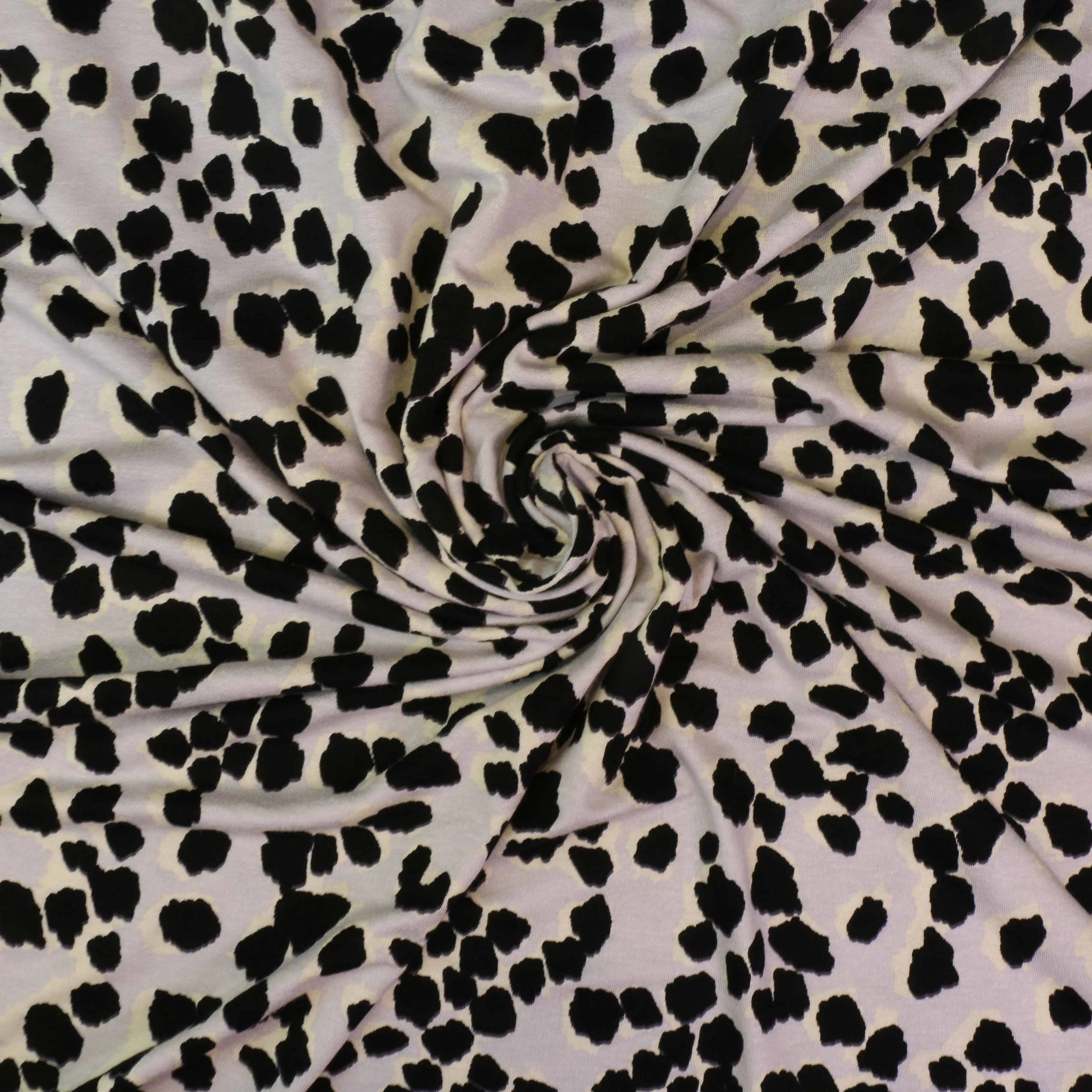 Viscose Jersey Fabric - Lilac, white, black