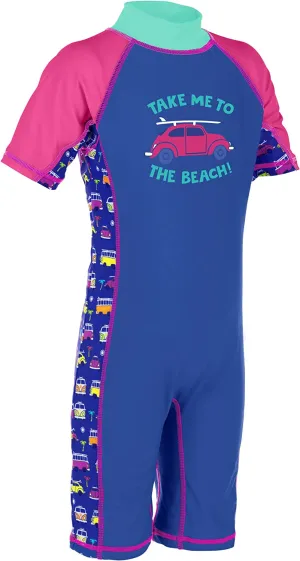 Volkswagen Kids UPF 50  Protection Sunsuit Blue/Pink M - Age 2