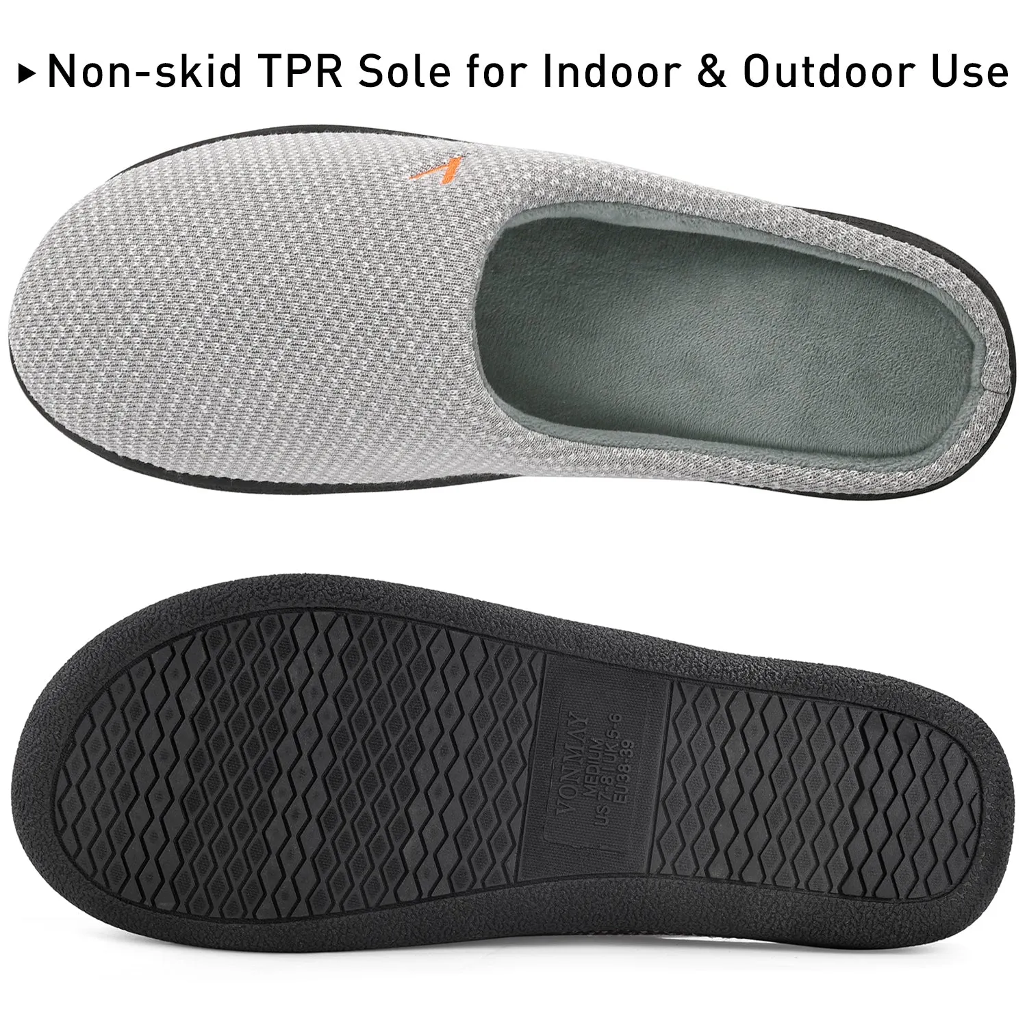 VONMAY Women's Slippers Two-Tone Cozy House Shoes Memory Foam Slippers