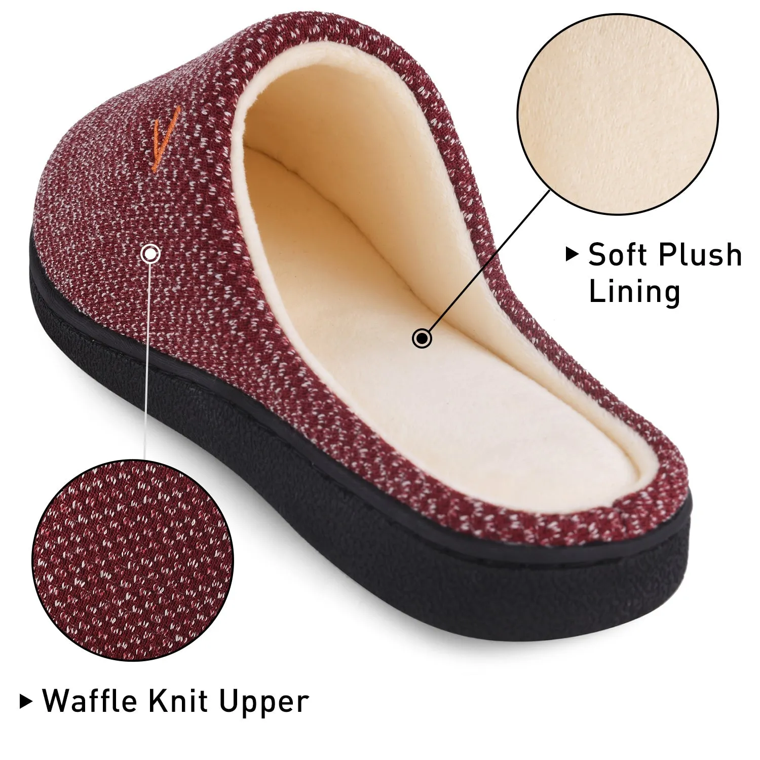VONMAY Women's Slippers Two-Tone Cozy House Shoes Memory Foam Slippers