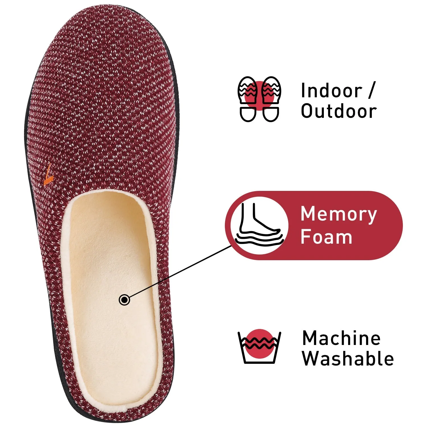 VONMAY Women's Slippers Two-Tone Cozy House Shoes Memory Foam Slippers
