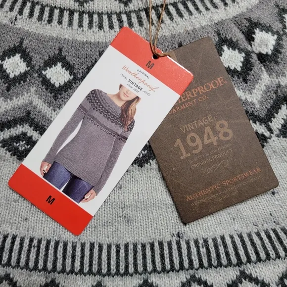 Weatherproof Vintage Light Gray Sweater Sz M NWT