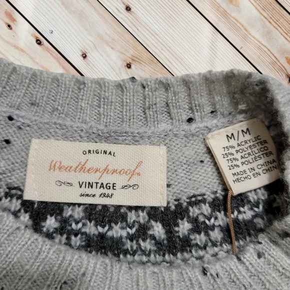 Weatherproof Vintage Light Gray Sweater Sz M NWT