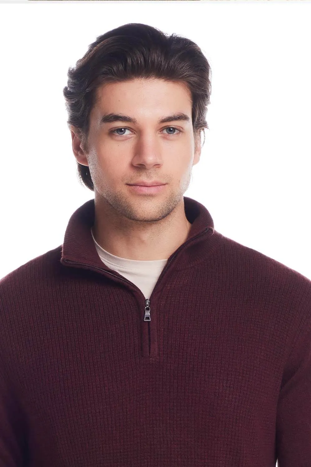 Weatherproof Vintage Soft Touch Quarter Zip Sweater for Men in Oxblood | F2440183GK-OXBLOOD