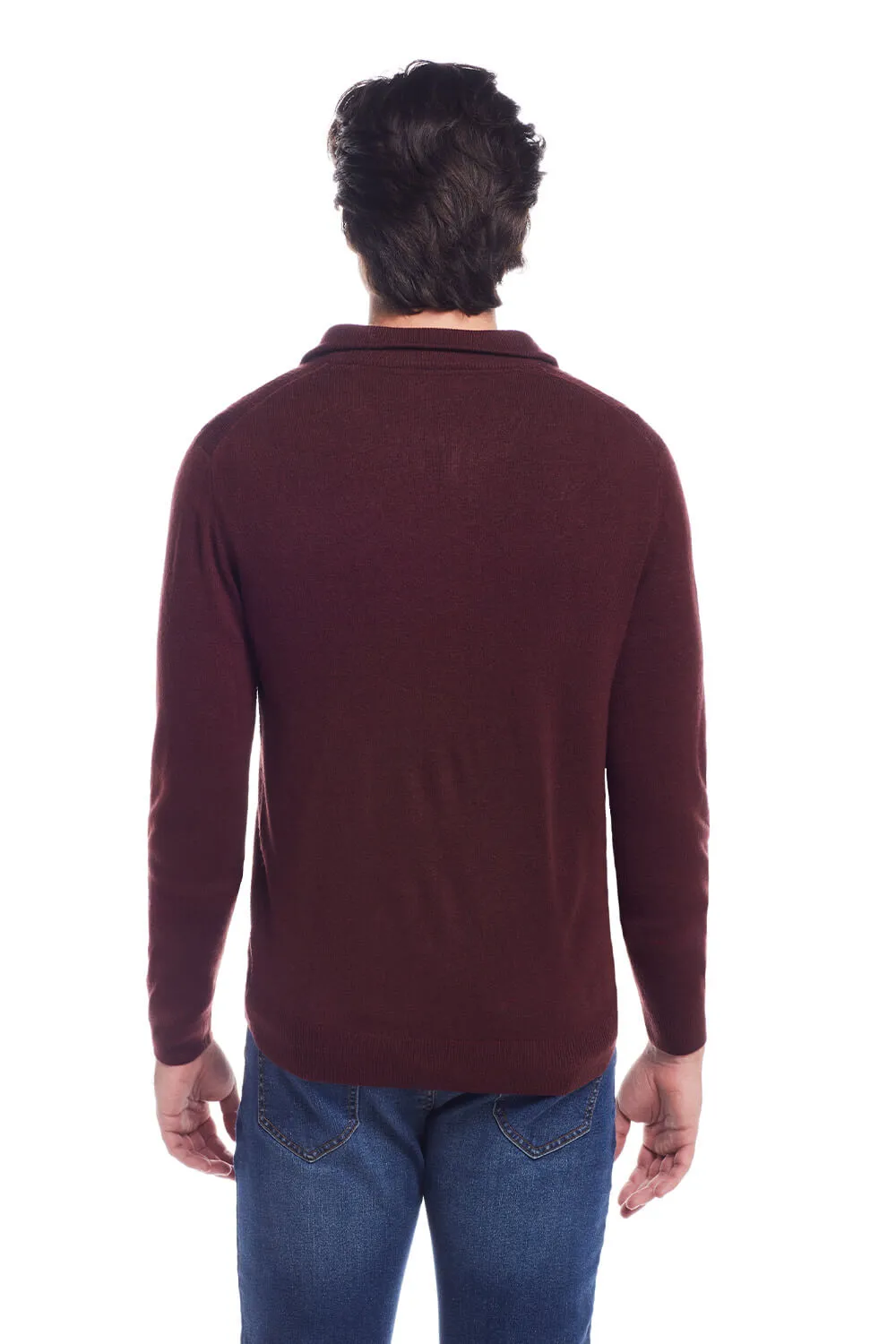 Weatherproof Vintage Soft Touch Quarter Zip Sweater for Men in Oxblood | F2440183GK-OXBLOOD
