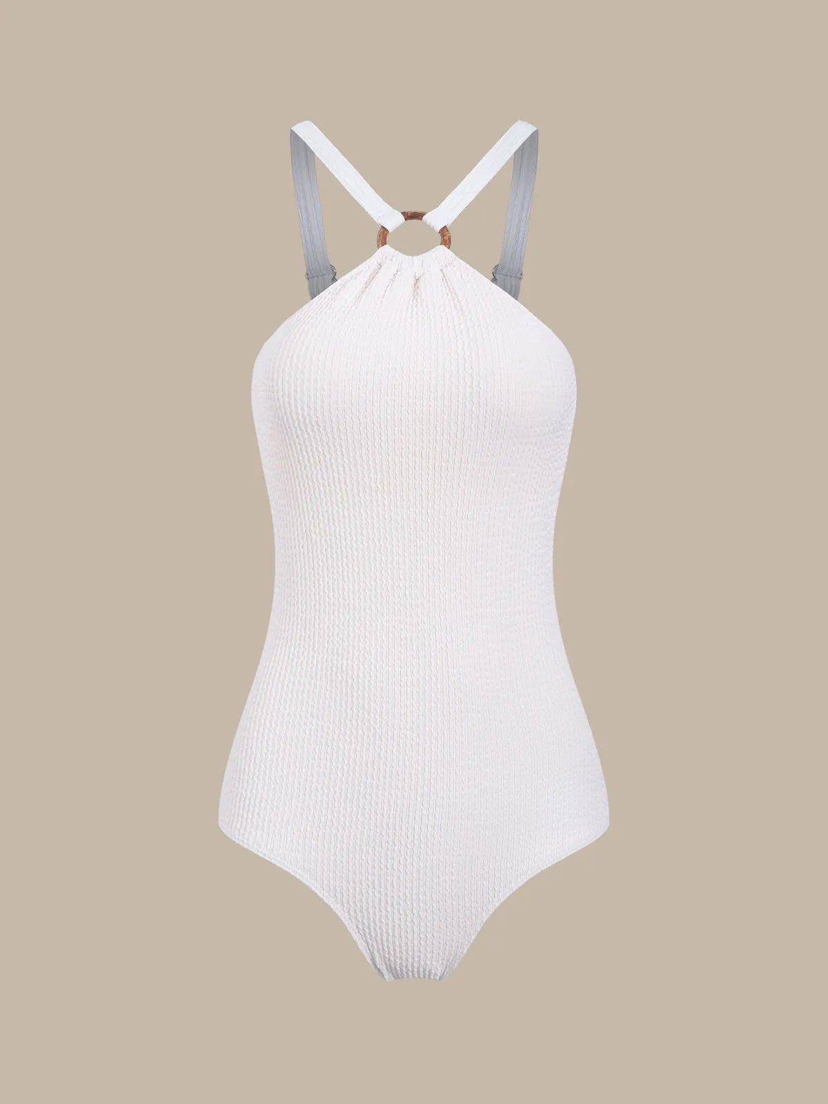 White O-Ring One-Piece Swimsuit