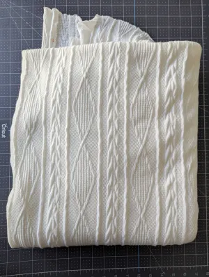 White Stretch Sweater Fabric - Single Piece - 3  yds