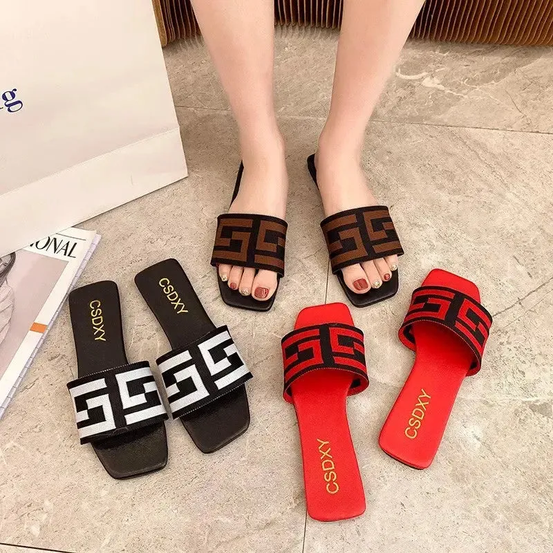 Women Flat Heels Slipper Outdoor Non-slip Casual Ladies Slides  Fashion Women Sandals