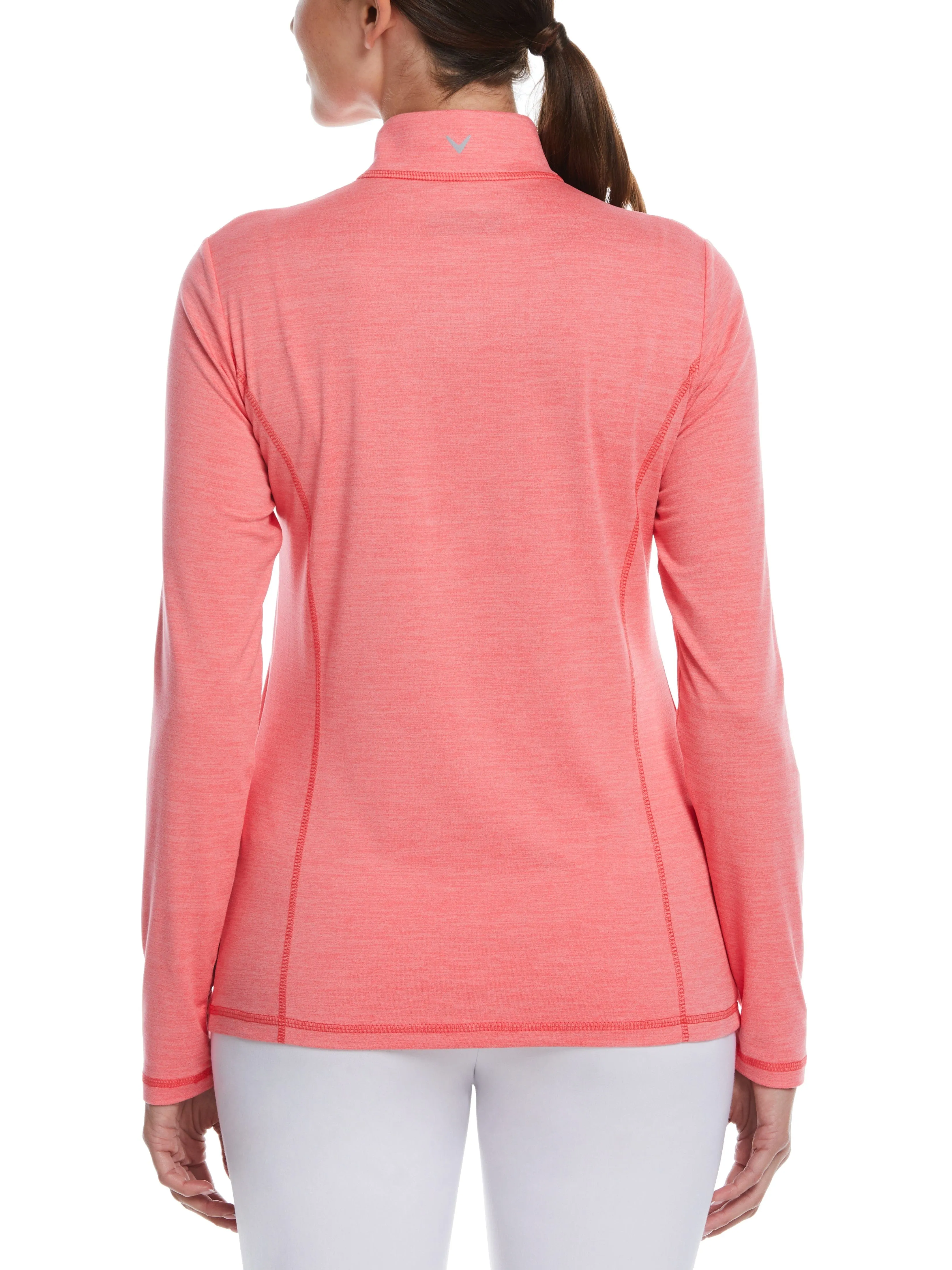 Womens Brushed Heather Jersey 1/4 Zip Golf Pullover
