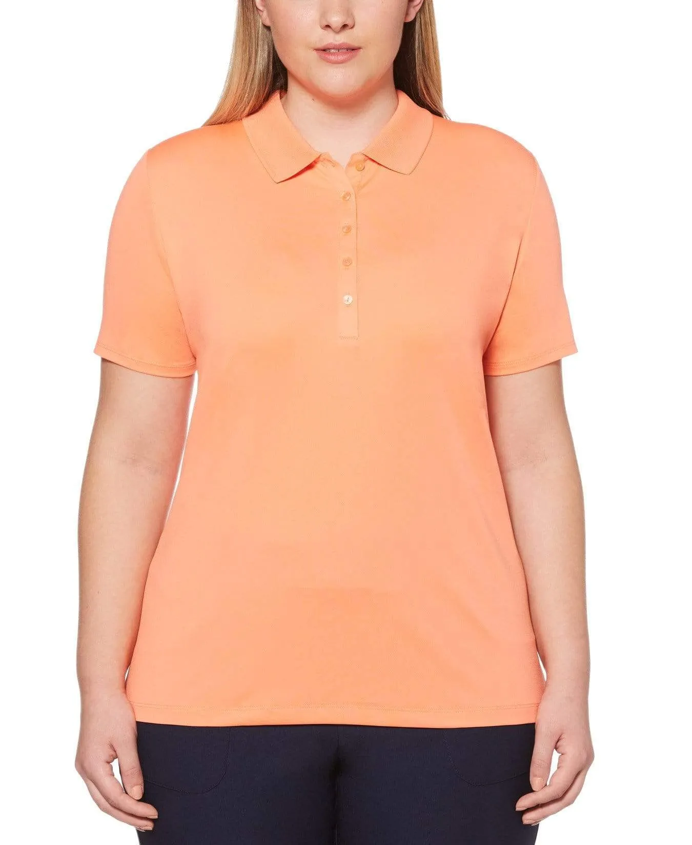 Womens Plus Micro Hex Polo
