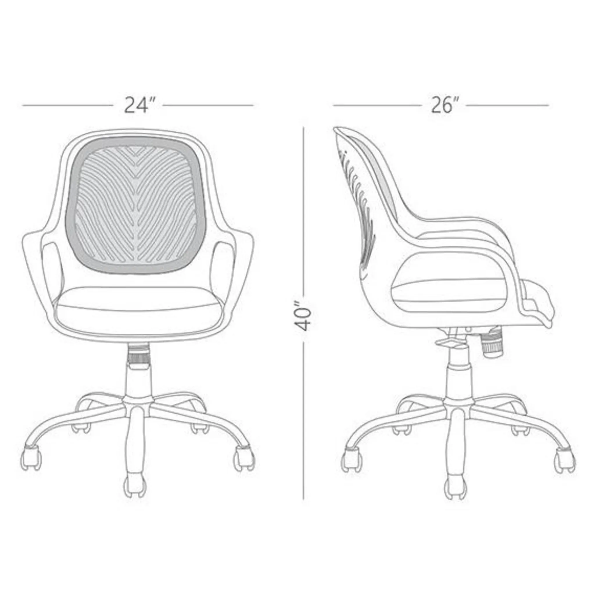 WorkStore Elsa CX Computer Chair, Adjustable Height, Nylon Backrest with Cushion, Black
