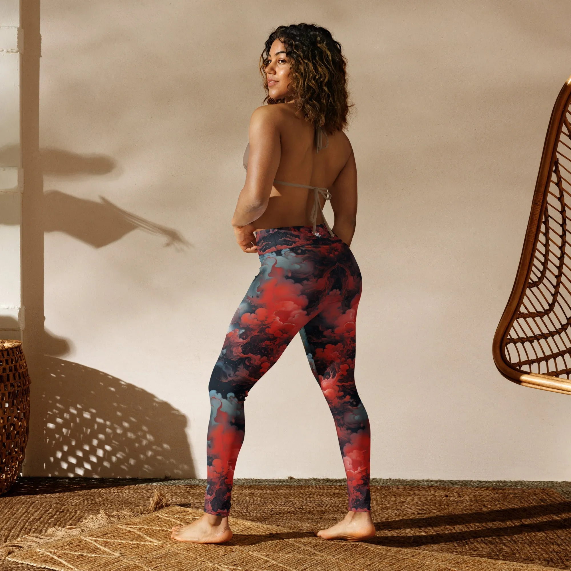 Yoga Leggings Ethereal Crimson Flow