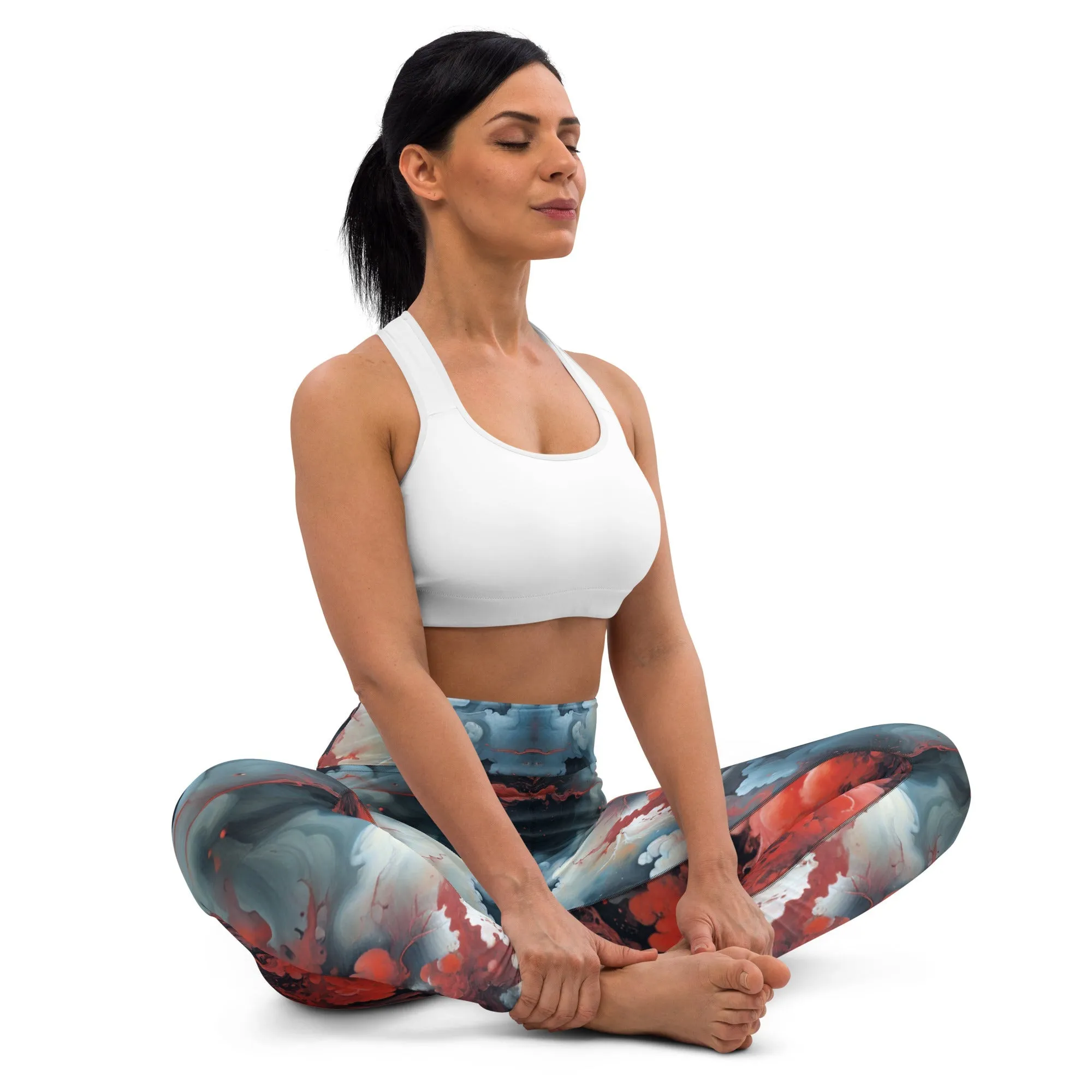 Yoga Leggings Ethereal Crimson Flow