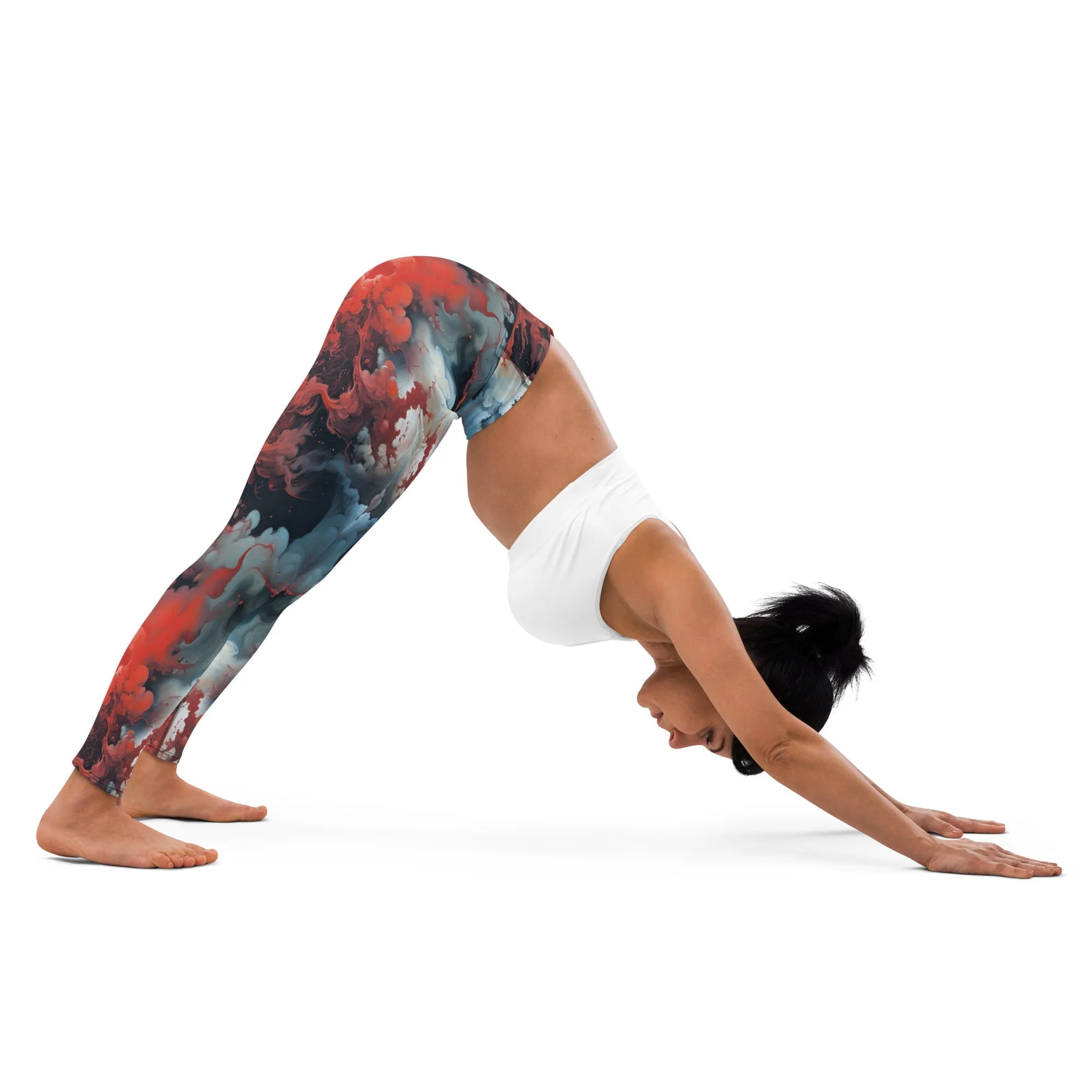 Yoga Leggings Ethereal Crimson Flow