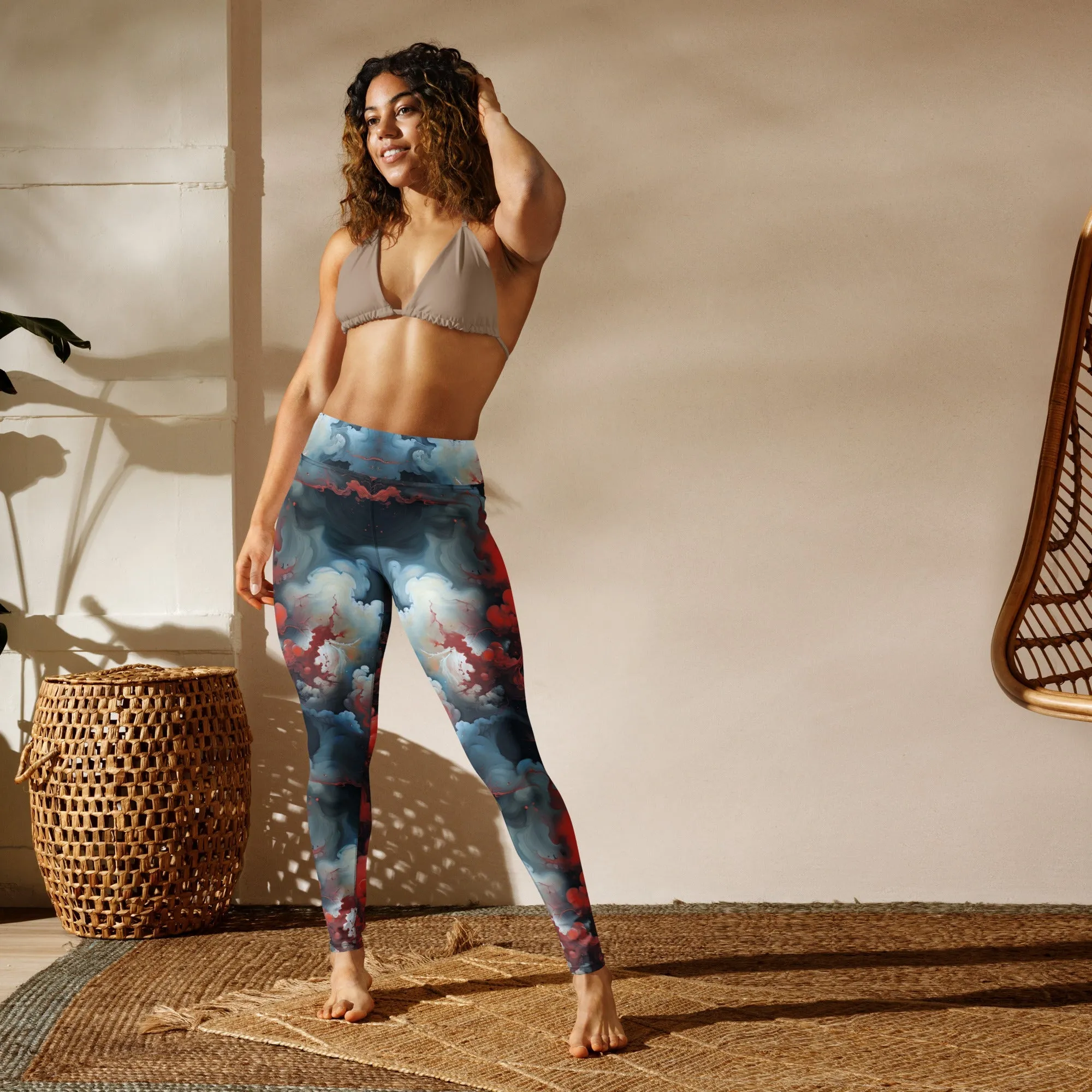 Yoga Leggings Ethereal Crimson Flow