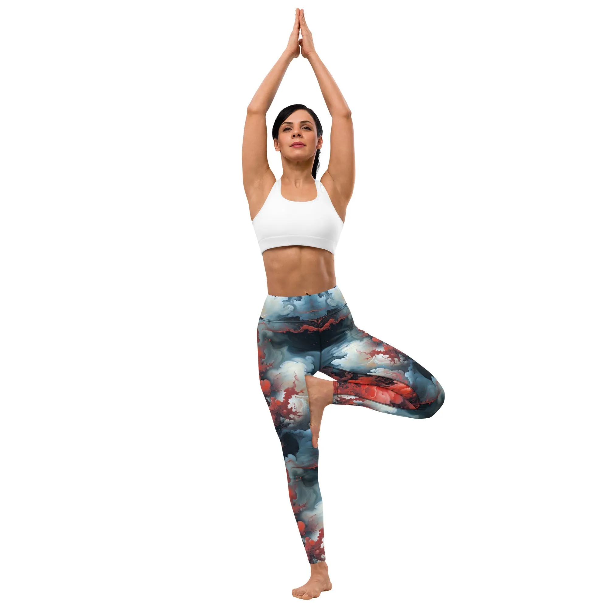 Yoga Leggings Ethereal Crimson Flow